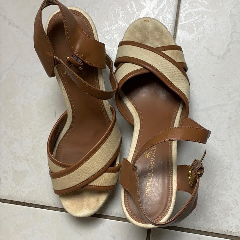 Montego Bay Club, Tan Wedge heels